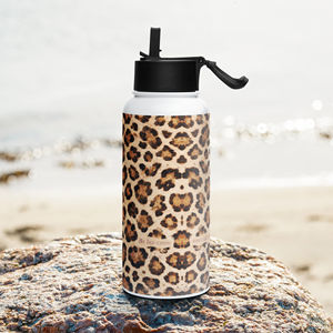 Be Ike-Conic Wild Leopard Hydration <b>Water</b> <b>Bottle</b> Waterproof Plastic and Silicone Drinkware - Product Image 1