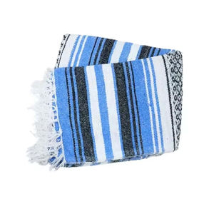 Premium Sky Blue Mexican Falsa Manta suave, ligera y tejida a mano para yoga, camping y decoración del hogar - Product Image 4