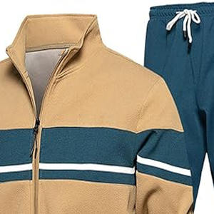 Ensemble de survêtement deux pièces pour homme, pantalon de jogging évasé et sweat-shirt court, couleur unie, tenue streetwear, téléchargé par Dress Sports - Product Image 2