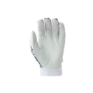 Adult Full Finger Baseball Glove Synthetic Material Non-Slip Hook And Loop Closure White <b>Blue</b> All Seasons Right-Handed - Product Image 3