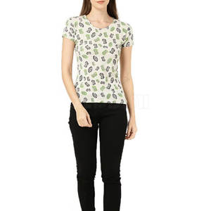 Camiseta de mujer de poliéster y algodón con estampado de logotipo personalizado Camiseta de mujer de alta calidad Camiseta de último diseño - Product Image 5