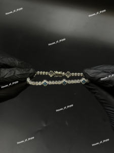 Elegante Pulsera de Tenis con Piedra de Moissanita Azul, Pulsera de Eslabones de Plata para Mujer, Joyería de Lujo con Apariencia de Diamante - Product Image 2