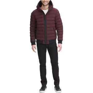 2025 Latest Design Men's XL Size Puffer Bomber Jacket High Quality <b>Winter</b> <b>Coat</b> <b>Hooded</b> Collar Fashionable Fabric Manufacturer - Product Image 4