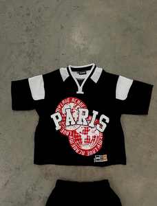 Personalizado de gran tamaño Boxy de manga larga sudadera chándal camiseta pantalones conjunto de algodón Rib Camisetas cuello redondo chándal para hombres - Product Image 4