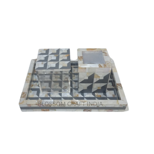 Plateau de luxe en incrustation d'os avec brûleur à encens Bakhoor et boîte de rangement, plateaux de service pour la culture du Moyen-Orient - Product Image 6