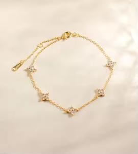 0.6ctw 14K Oro Diamante Bisel Solitario Pulsera para Regalos o Fiestas Elegante Diamante Yarda Pulsera - Product Image 3