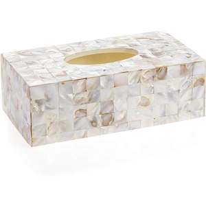 Nueva caja de pañuelos Rectangular moderna, caja de pañuelos decorativa de mesa hecha de Madre de perla, servilletero, soporte para la mejor venta - Product Image 2
