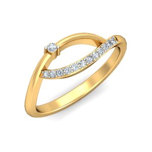 Ishi Diamonds Una sinfonía de oro de 18 quilates y anillo de diamantes cultivados en laboratorio - Product Image 5