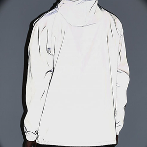 Chaqueta Cortavientos Informal Unisex con Capucha, Logotipo Frontal Reflectante, Forro de Algodón Teñido Liso, Color Personalizado de Invierno, Servicio OEM - Product Image 5