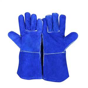 Gants en cuir fendu en cuir de vachette robustes les mieux classés Construction durable ignifuge pour les travaux de sécurité dans la lutte contre les incendies de soudage - Product Image 1