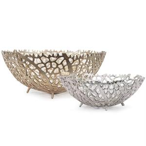 Bol décoratif en métal à découpe artistique pour la table de salon, décoration de console, accent de maison haut de gamme et style d'intérieur moderne - Product Image 1