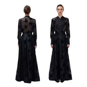 Blusas de mujer de estilo lujoso, camisa de helecho de manga larga, conjunto de dos piezas de tela artesanal Bloom, ropa de mujer, fabricante Original - Product Image 1