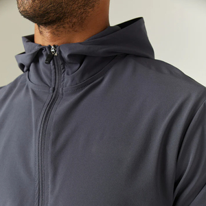 Tenues coupe-vent Ensemble en nylon Survêtement Porter veste de sport Coupe-vent zippé Couleur contrastée Ensemble de vêtements de jogging pour l'entraînement - Product Image 5