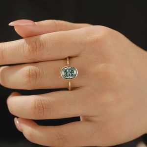 Anillo Solitario de Diamante Moissanite, Plata 925, Corte Ovalado Verde Brillante Original, Joyería Elegante de Lujo, Chapado en Rodio, para Regalo - Product Image 2