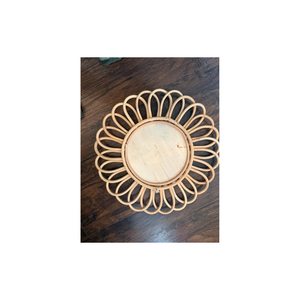 Espejo de Ratán con Diseño de Rayos de Sol de Mediados de Siglo - Product Image 4