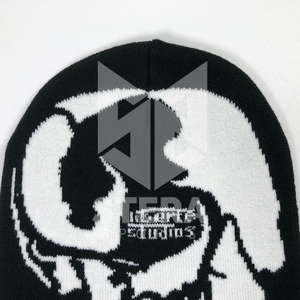 2025 Top qualité unisexe personnalisé all-over imprimé lettre Jacquard hip-hop bonnet chapeaux Ski tricoté sans manchette bonnet - Product Image 2