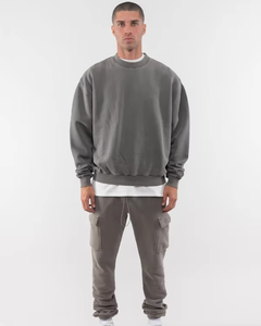 2025 Style Unique Hommes Cou Sweat Lourd Coton Organique Sweat Logo Personnalisé Blanc Surdimensionné Ras Du Cou Sweat - Product Image 5