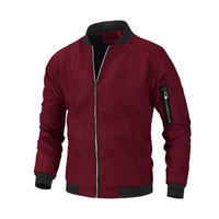 Blouson Bomber Homme Léger en Toile et Nylon, Col Montant, Imperméable, Respirant, Coupe-Vent, Écologique, Réversible, Personnalisable OEM
