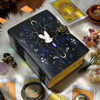 Carnet Grimoire à Couverture Rigide en Cuir Imprimé Hibou, Livre de Sortilèges Classique sur les Ombres, Sorcellerie Religieuse, Horreur, Wicca, Paganisme, Gothique