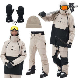 Ensemble de ski Monteec avec veste imperméable isolée, pantalon, mitaines, bonnets, équipement de snowboard, design coupe-vent pour le ski - Product Image 3