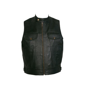 Gilet de moto en cuir personnalisé pour homme, cuir de vache véritable de qualité A, veste de moto en cuir, gilet de motard en cuir avec OEM - Product Image 5