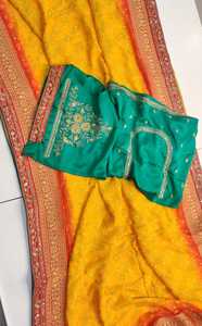 KIMORA BANDHEJ SINDHURI FABZONE Georgette Zari Weaving <b>Silk</b> Viscose Women's Party Festival Saree India & Pakistan In-Stock - Product Image 4