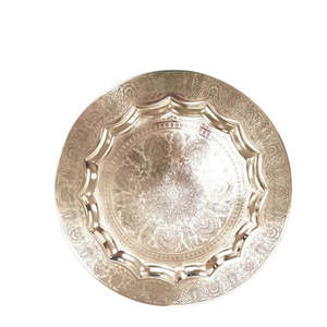 Assiettes de présentation tendance de qualité supérieure, vaisselle ronde, centre de table pour Thanksgiving, assiette de service à fruits argentée - Product Image 1