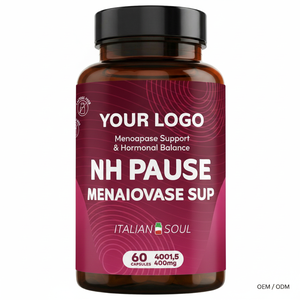NH Pause, Suplemento Dietético de 60 Cápsulas y 400 mg, Apoyo para la Menopausia, Equilibrio Hormonal, Marca Privada OEM, RedMoringa Italia, Cuidado Íntimo - Product Image 1