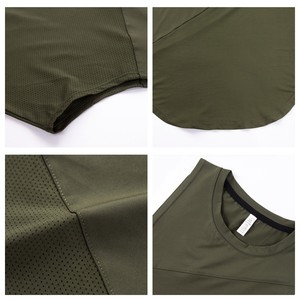 Transpirable de secado rápido sin mangas Gym Tank-Top Mesh Stretch Fabric Workout Chaleco deportivo para hombres - Product Image 4