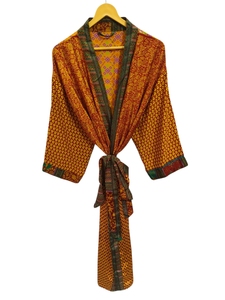 <b>Swim</b> Wear Soft Silk Bathrobe Multi Color <b>Robe</b> Night Wear <b>Robe</b> Indian Vintage Recycled Silk Sari Kimono Gift <b>Robe</b>, - Product Image 4
