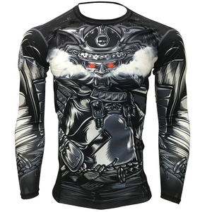 Leggings de compression unisexe Rashguards costumes personnalisés manches longues avec votre propre conception tissu Spandex matériel pour adultes - Product Image 2