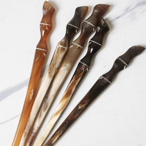 Polished Finish Buffalo Horn <b>Hair</b> <b>Pins</b> for Women's Ox Horn <b>Hair</b> Styling Stick Natural Accessory - Product Image 1