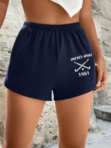 Imprimé personnalisé Short de sport décontracté en polyester/nylon respirant pour femmes, taille haute élastique, yoga et course avec poches - Product Image 2