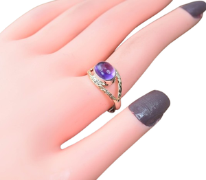 Tendencia 925 plata esterlina amatista piedra preciosa anillo joyería hecha a mano plata estilo bohemio anillo joyería para mujeres regalo para niñas - Product Image 1