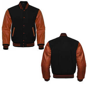 Chaqueta universitaria de lana para hombre, parches personalizados, forro acolchado a la moda, bombardero de béisbol a prueba de viento, Parte delantera personalizable - Product Image 3