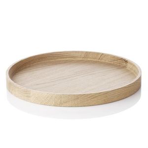 Bandeja para servir para el hogar Restaurante Vajilla Decoración del hotel Color natural/Negro Bandejas modernas de madera y metal para servir Navidad - Product Image 2