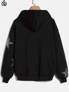 2025ฮู้ดซิปพลอยเทียมมีฮู้ดเสื้อผ้ากีฬาระบายความร้อนแบบกำหนดเองได้สีพื้น - Product Image 2