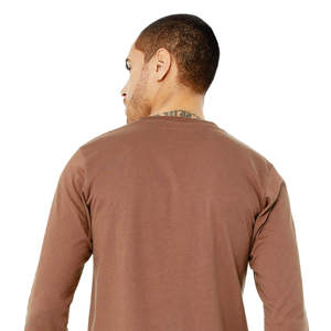 สบายสบาย: เสื้อยืดคอกลมแขนยาวผ้าฝ้ายหวีแอร์ลูม 100% - ไข่เกาลัด สไตล์เทมเทม - Product Image 6