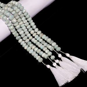 Cuentas de ópalo azul, cuentas facetadas Rondelle de piedras preciosas de ópalo azul, cuentas de piedras preciosas de ópalo azul para la fabricación de joyas - Product Image 6