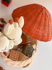 Panier en rotin en forme de champignon, paniers de rangement faits à la main, rotin naturel, moderne, multifonctionnel, fabriqué au Vietnam - Product Image 4