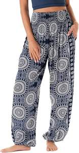 Pantalon Harem Bohème Taille Mi-Haute pour Femme avec Poches, Taille Élastique, Écologique, Respirant, Séchage Rapide, Imprimé Numérique, Style Plage Thaïlandaise - Product Image 5