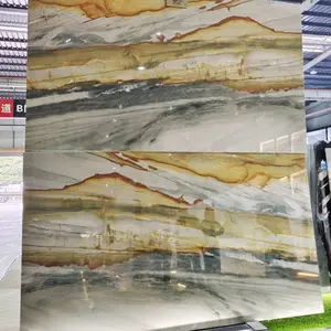 With Yellow Marble Slab Green Table Table Top Nature Colorful Tiles Marble 2023 New Factory Price Blue Modern Villa Polished