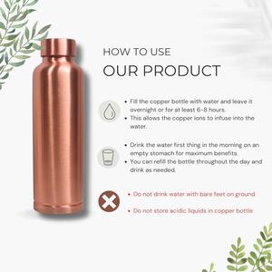 Pack cadeau Bouteille d'eau en cuivre de haute qualité et accessoires de boisson polyvalents disponibles avec un design élégant pour la vente - Product Image 2