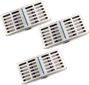 Esterilização dental Estéril Instrumento Cassette Para 4 Pc Autoclave Destacável Aço Inoxidável Bandeja Rack Box