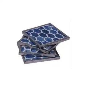 Nouvel ensemble de dessous-de-verre rectangulaires écologiques en os incrusté, faits à la main, pour la décoration de table à manger, usage quotidien traditionnel - Product Image 2