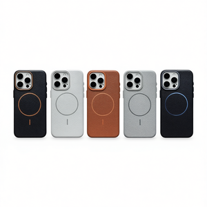 Funda Protectora Ligera Magnética de Cuero Artificial con Textura de Lichi Repujada para Teléfono Móvil S24 FE - Product Image 1