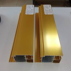 กรอบประตูหน้าต่างอลูมิเนียมสีทองผลิตขึ้นที่บริษัทเพลงฮ่องกงอลูมิเนียมเข้าร่วมสต็อกในเวียดนาม - Product Image 3