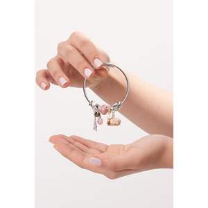 Bracelet long en acier avec breloques tendance 22 cm - Product Image 4