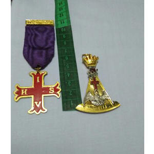 Medallas y Joyas de la Cruz Roja de Constantino para Miembros de la Orden Templaria Masónica, Conjunto Completo de Alta Calidad - Product Image 2