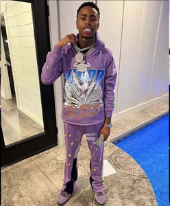 Ensemble de survêtement en coton à deux pièces avec impression 3D personnalisée, produits les plus vendus 2025, pantalon de survêtement évasé et sweat-shirt pour homme - Product Image 5